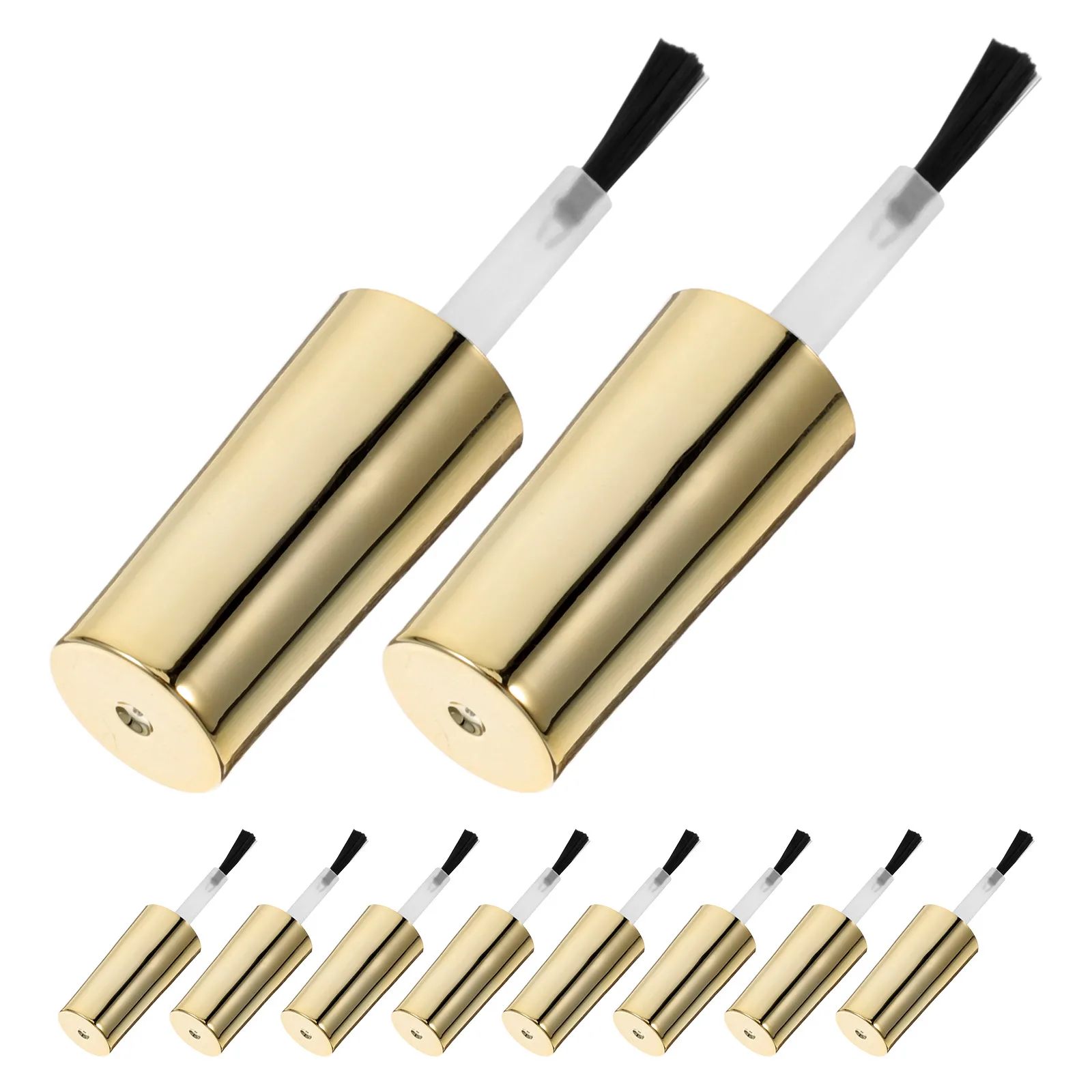 

10pcs Nail Polish Replacement Brush 10ml Bottles Reusable Gel Nail Bottle Caps Easy Apply Soft Bristles Safe Nails