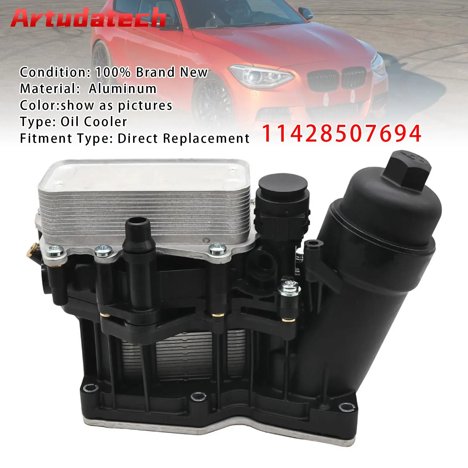 Artudatech Engine Oil Cooler 11428507694 For BMW 1 3 5 Series F10 F20 F30 2.0 TDI