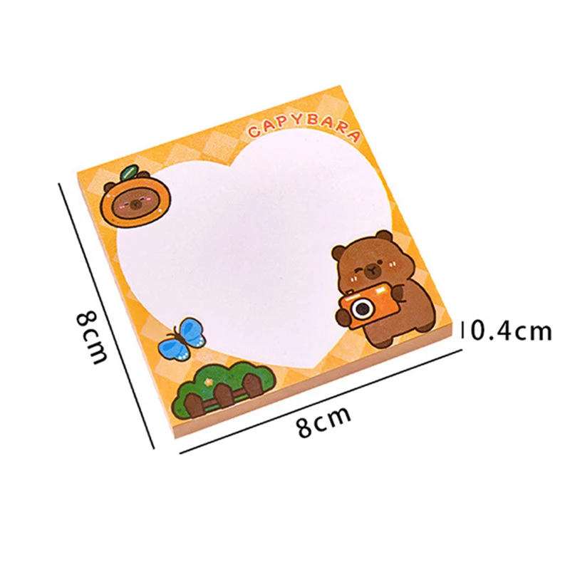 Capivara Dos Desenhos Animados N Times Sticky Notes, Estudantes Kawaii Mensagem Nota, Mini Portátil Auto Adesivo Sticky Notes, Bonito, 50 Folhas