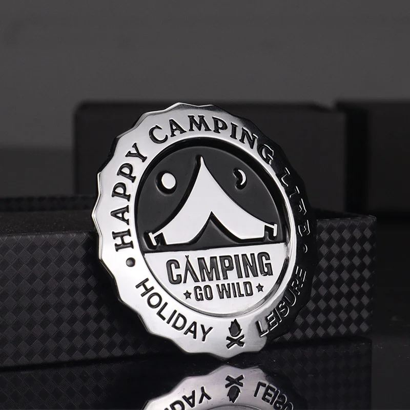 3D キャンピングカーバッジ合金金属自動エンブレム装飾全身ト - Outdoor Camping Logo のレビューと価格