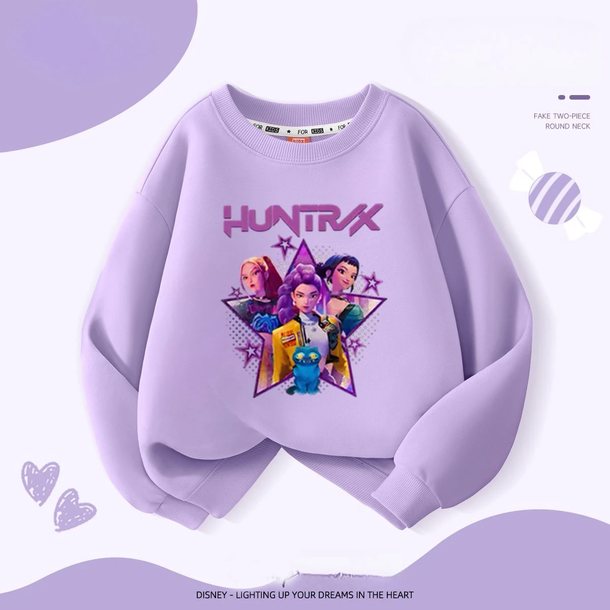 Sudadera con capucha KPop Demon Hunters Huntrix, ropa para niños, ropa de princesa para niñas, ropa de moda para niños, sudadera para primavera y otoño, Tops para niños
