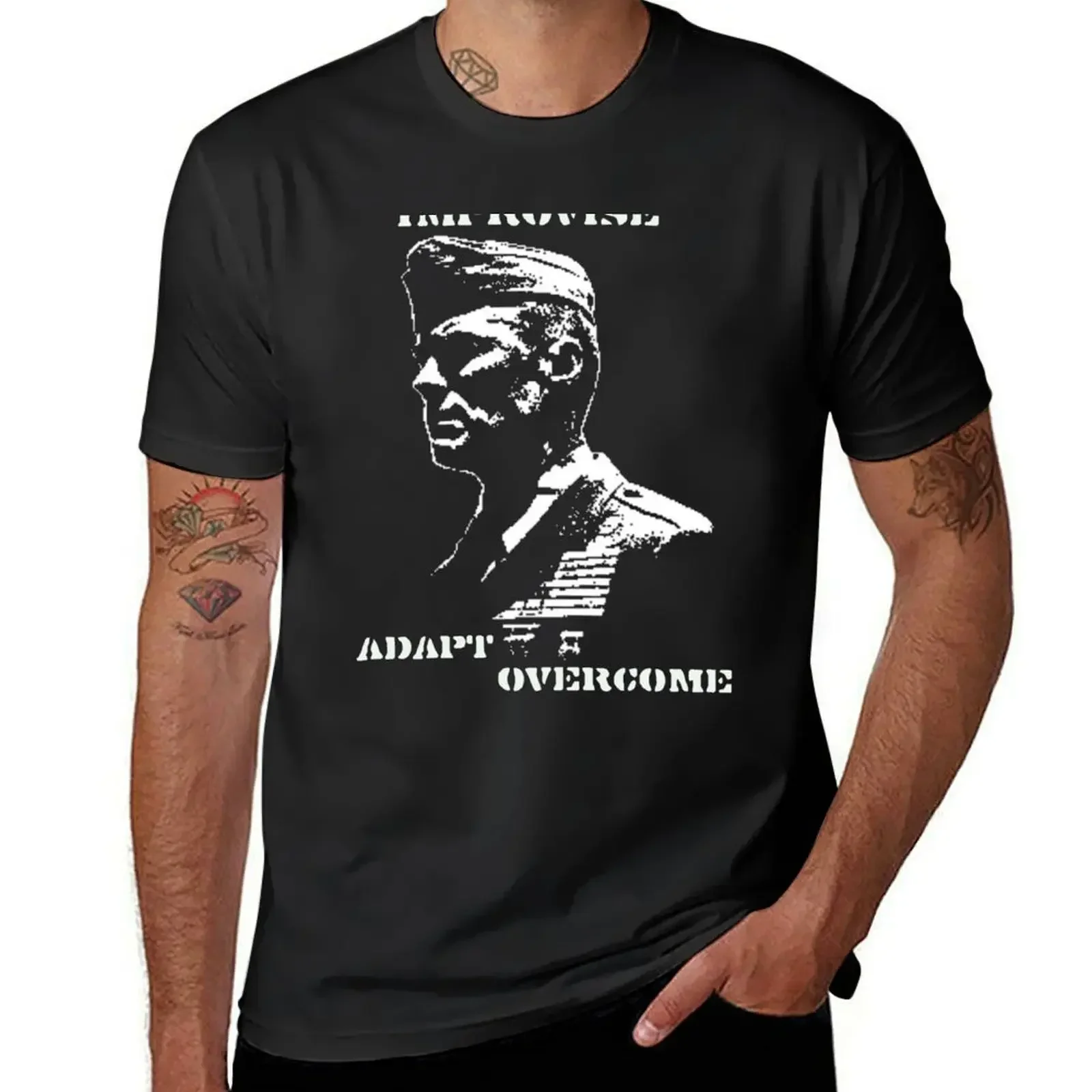 

IMPROVISE.ADAPT.OVERCOME.-Gunny Highways Mantra. T-Shirt animal prinfor boys plus size clothes vintage anime shirt men t shirts