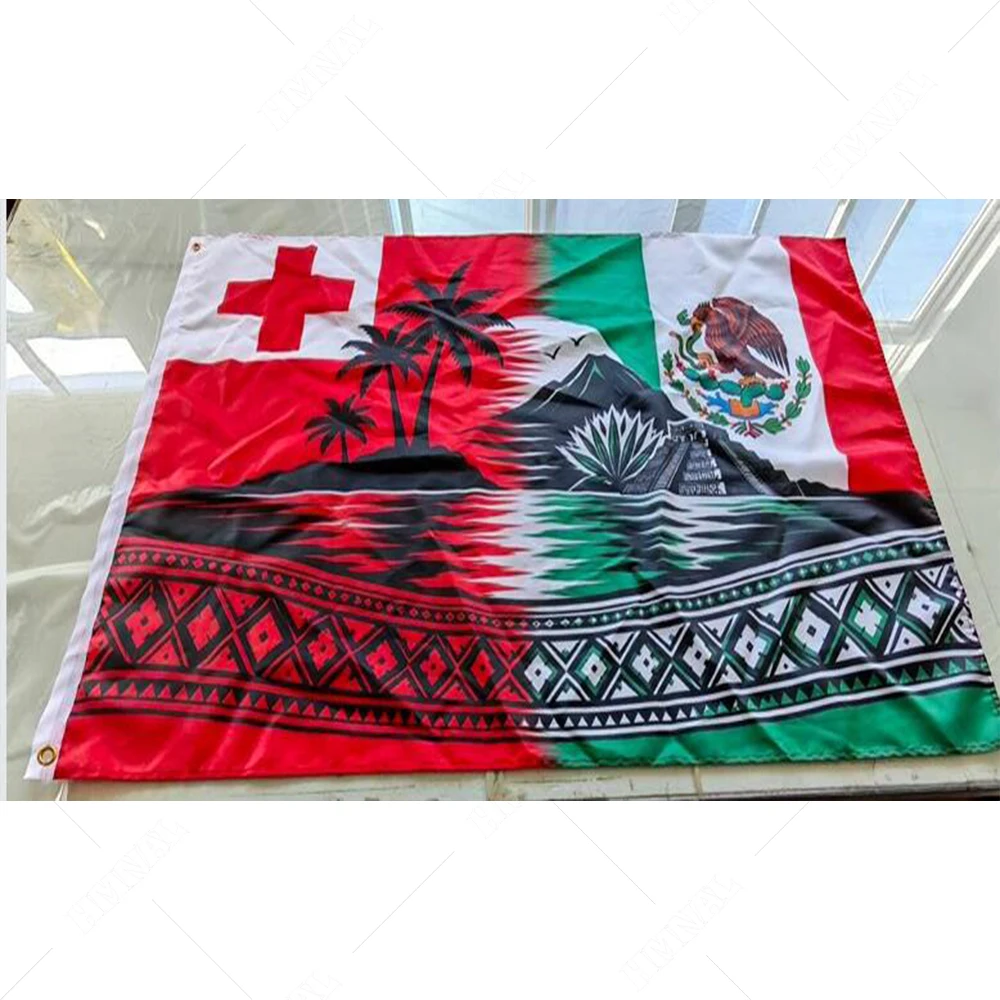 banner of 2X3FT Custom tongan and Mexico 60x90cm 150x90cm flag