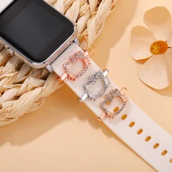 Cartoon Cat and Bow-knot Decorative Charms for Silicone Watchband Cute Jewelry Accessories Charm for Apple Strap Bracelet Charm