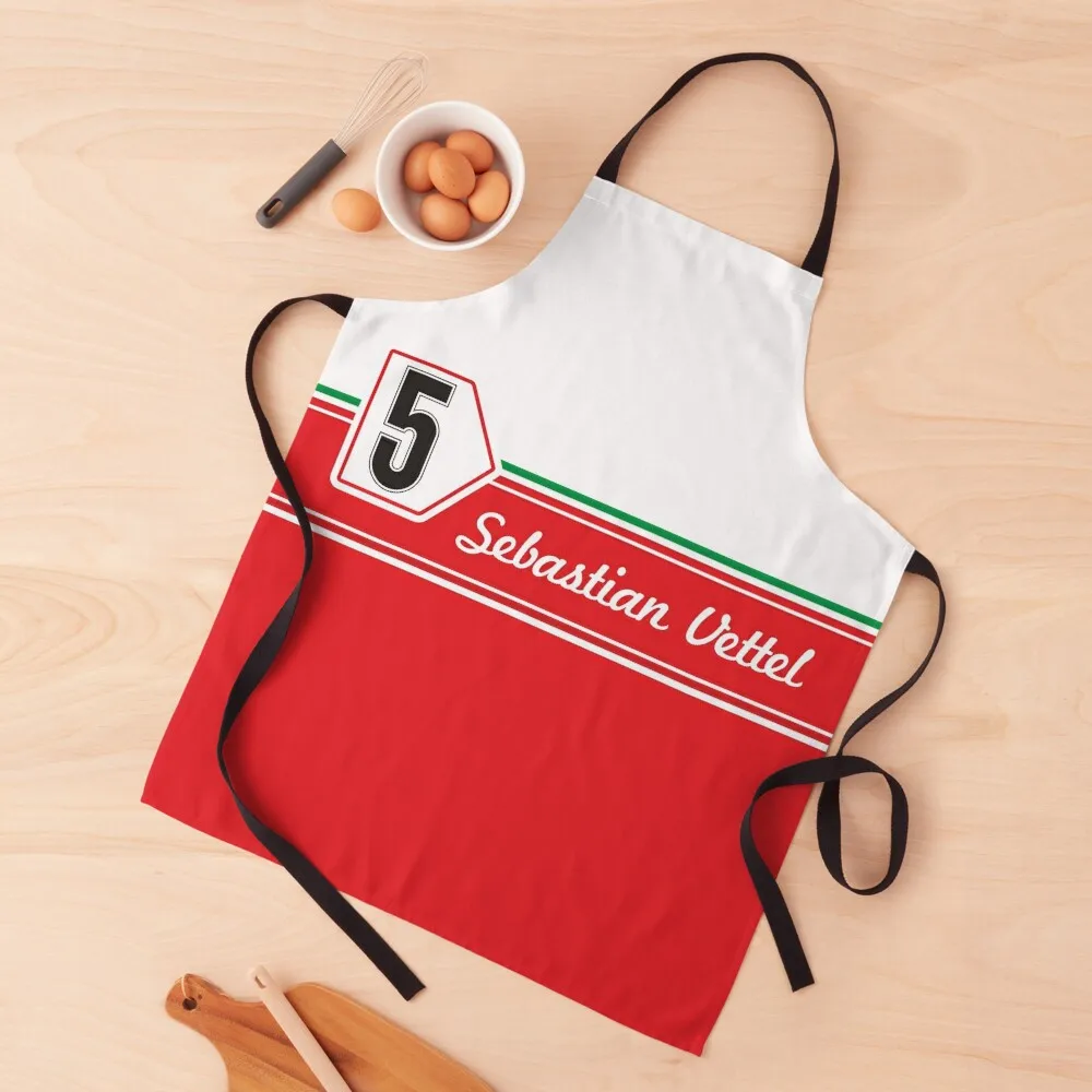 Sebastian Vettel 5 Retro F1 Apron Kitchen Novel Kitchen Accessories Chef Accessories Apron