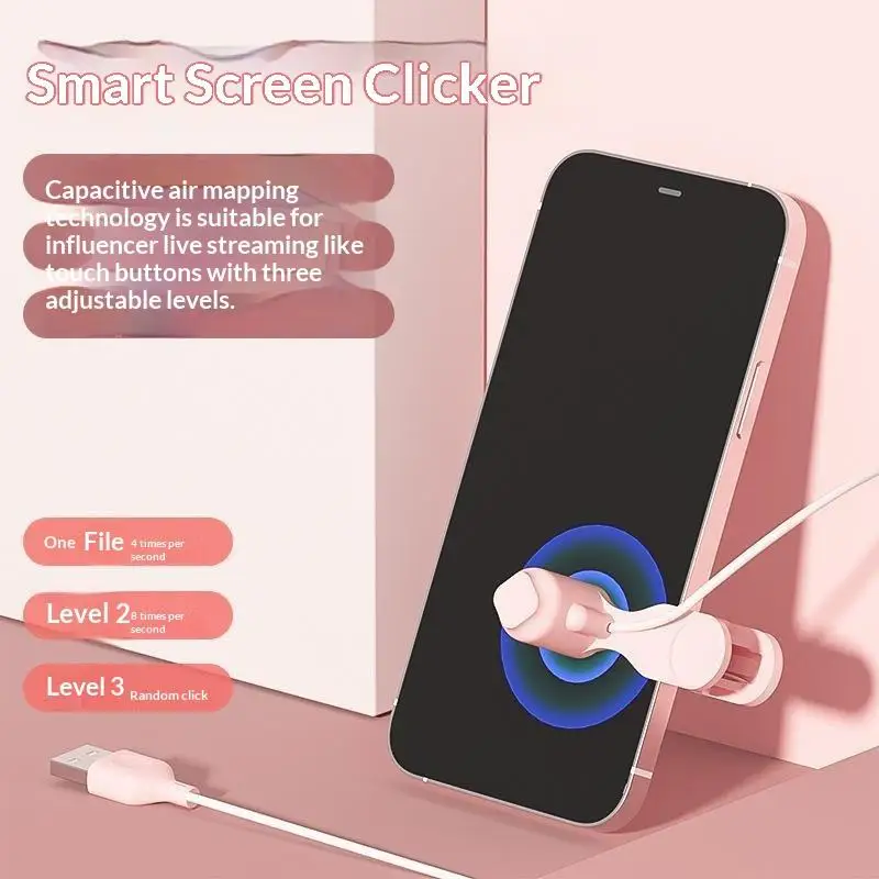 Adjustable Auto Clicker Smart Screen Tapper for Live Stream Giveaway Rewarding Works for Phones Tablet Gaming Task Simulated Ta