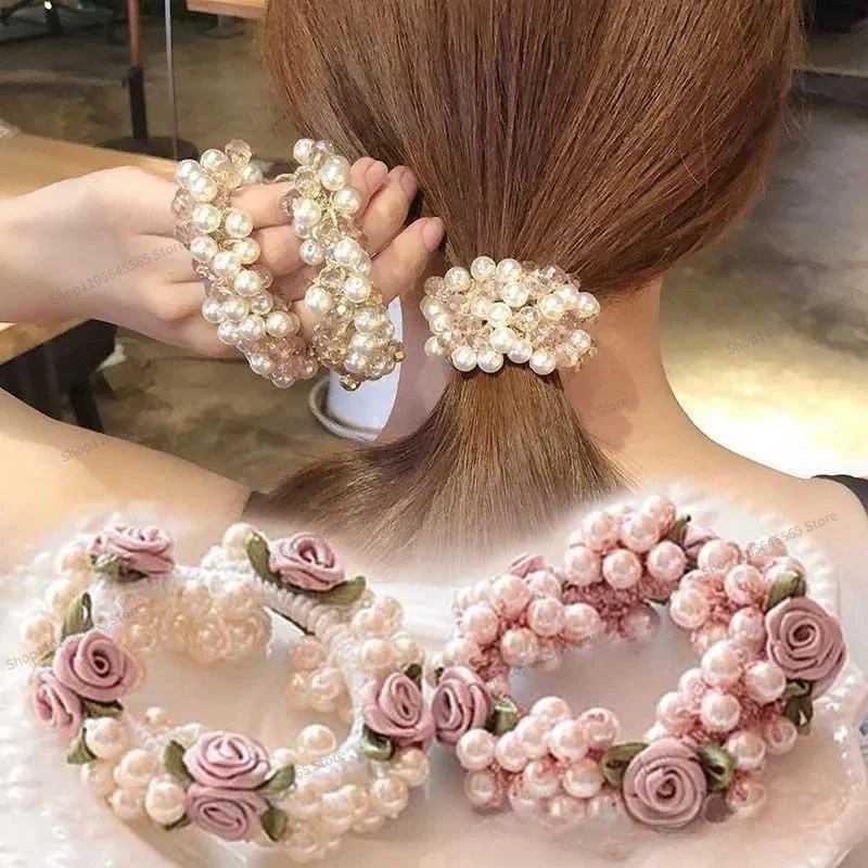 For Headrope Crystal Hair Band Simple and Versatile Tie Ponytail Rubber Band