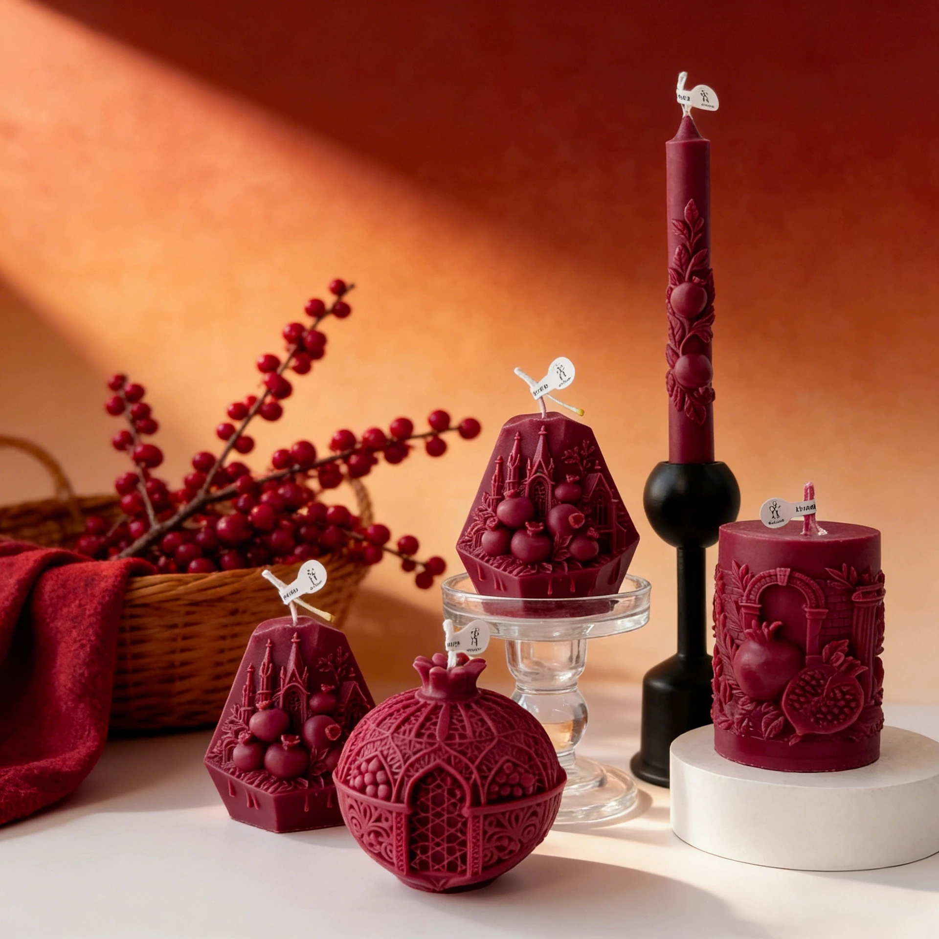 1Pc New Year 3D Pomegranate Scented Candle - INS Style Aromatherapy Candle for Home Decor Wedding Party Favor