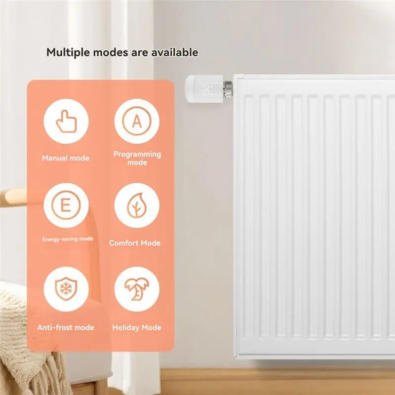 [NEW A09R!】 For Alexa Google Home Compatible 2Pcs Zigbee TRV Radiator Actuator Valve Thermostatic Radiator Valve Temperature Con