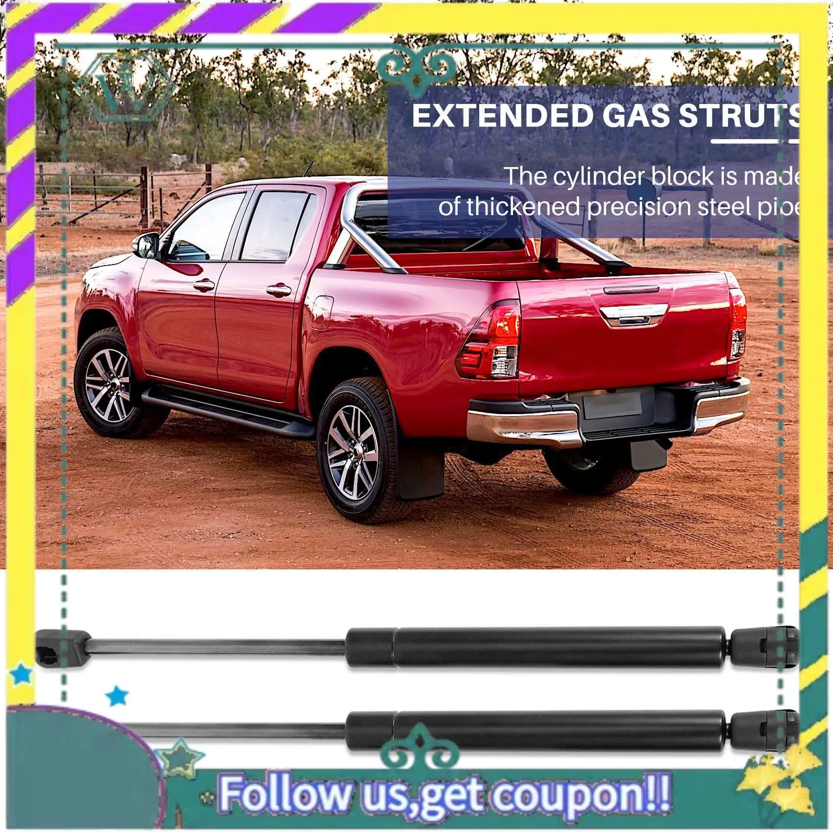 Upgraded 325Mm Extended Gas Struts For Toyota Hilux Iii Vii Pick-Up Replacement For 1921Vr Arb Canopy Rear Window Trunk