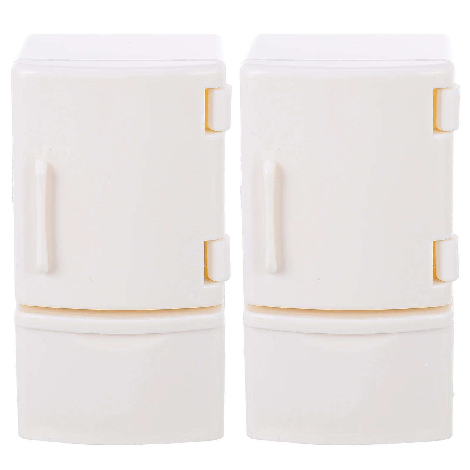 

2 Pcs Mini Fridge Small Refrigerator for Room Dollhouse Household White Plastic