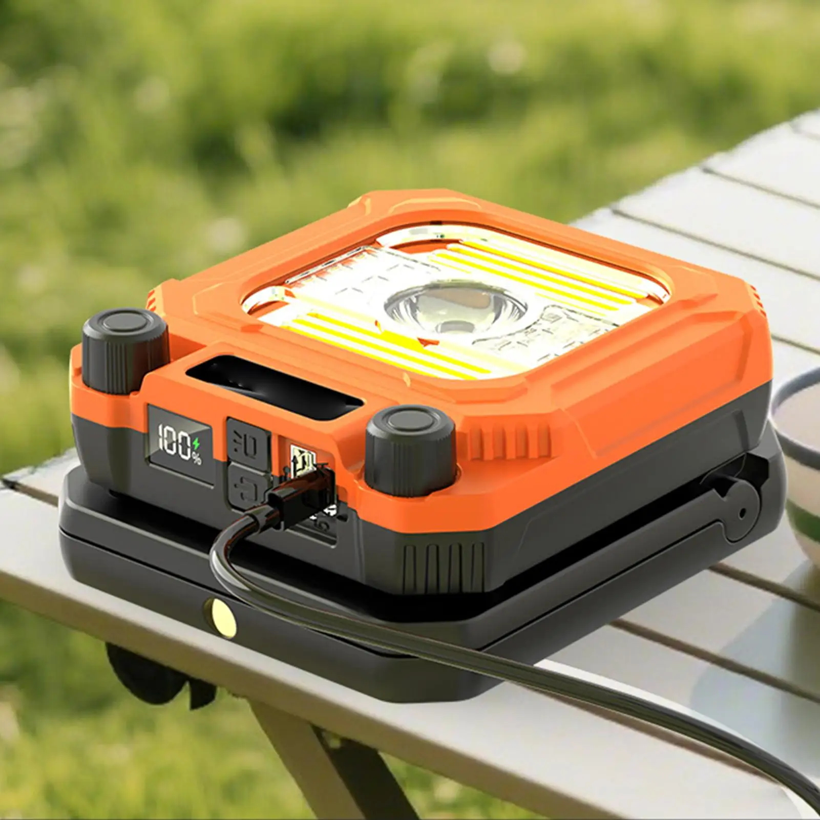 Camping Lights Magnetic Flashlight Rechargeable Portable Folding 3200mAh Lights For Camping With LCD Display For Outdoor Patio