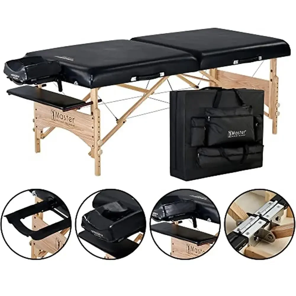 Extra Wide Portable Massage Table Folding Beauty Bed Larger Clients with 800lbs Support 32