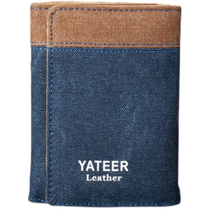 Arknights Anime Men's Short Denim Canvas Thin Japanese And Korean Youth Wallet Multi-Card Slot Student Ani