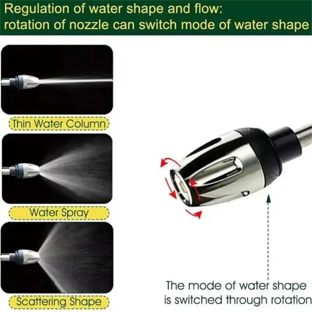 360° Rotating Pressure Washer Three Spray Modes with Foam Pot Car Wash Foam Pot Stainless Steel Spray Nozzle