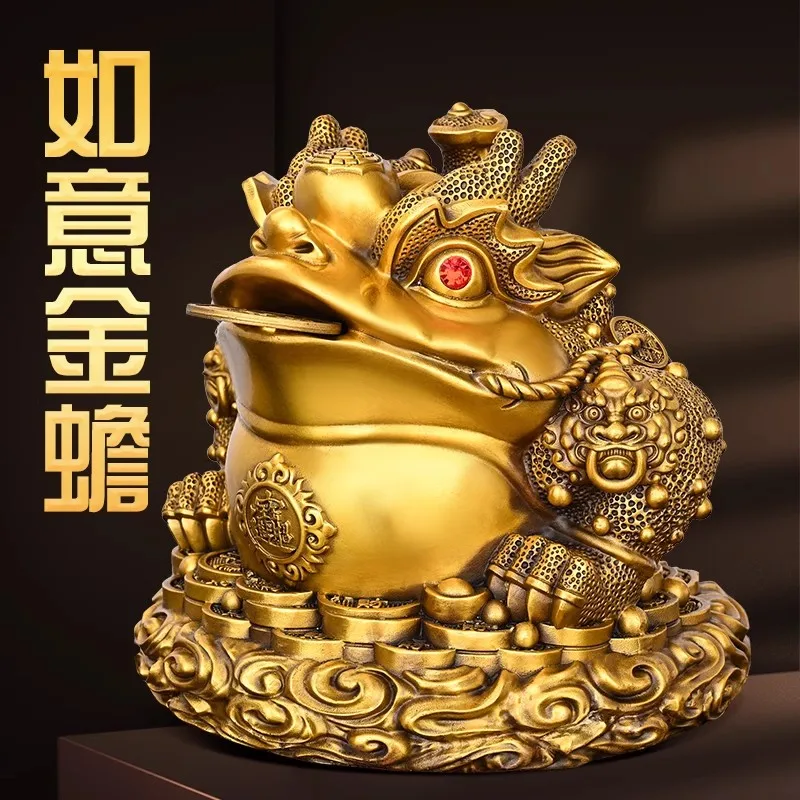 

Feng Shui Copper Gold Toad Ornament Ruyi Gold Toad Three-legged Toad Living Room Store Desktop Decoration