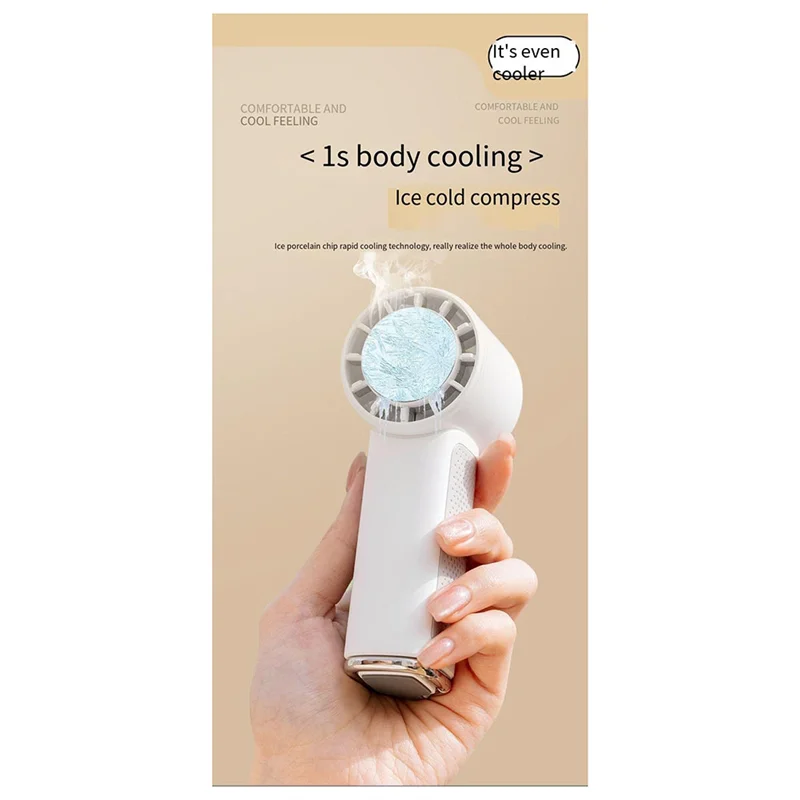 مروحة مكيف هواء صغيرة محمولة باليد، 2000 مللي أمبير في الساعة USB قابلة لإعادة الشحن-A58E