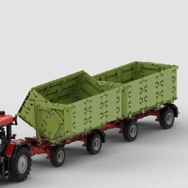 Tractor with Heavy-Duty Feed Attachment MOC-145141 Building Block Trailer Model, 781 Pieces, DIY Birthday Gift