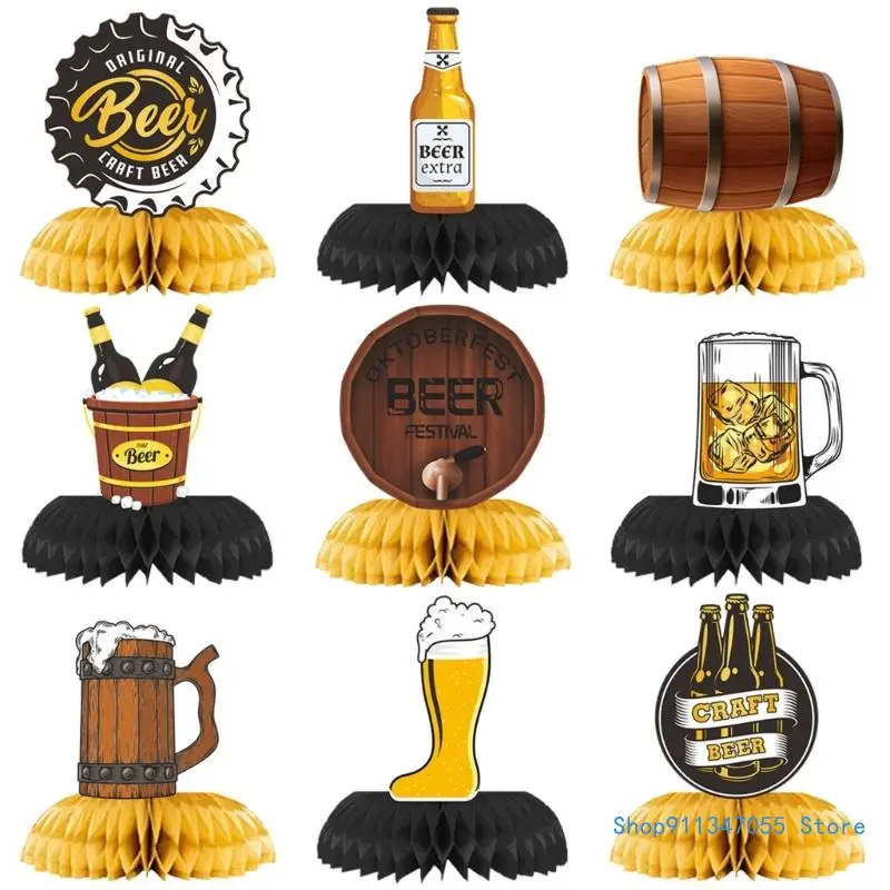 Bavarian Oktoberfest Honeycomb Table Decorations 9 Pieces Elegant Centerpieces for Beer Festival Party Supplies Drop shipping