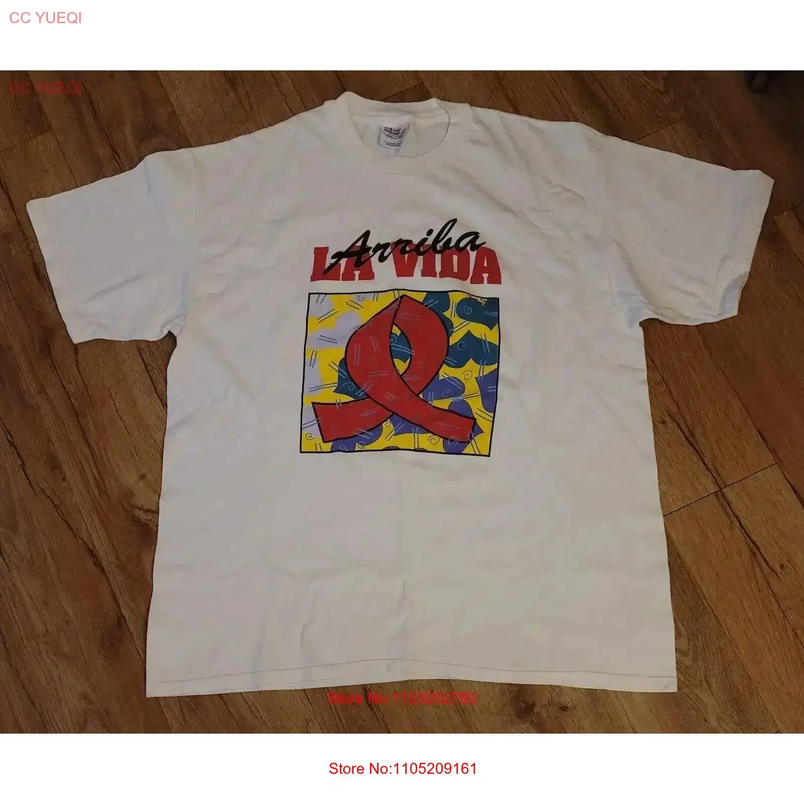 

Cristina Show Univision Arriba La Vida, испанская футболка для ТВ 1997, мужская винтажная стираная дизайнерская одежда размера XL, слегка винтажная одежда