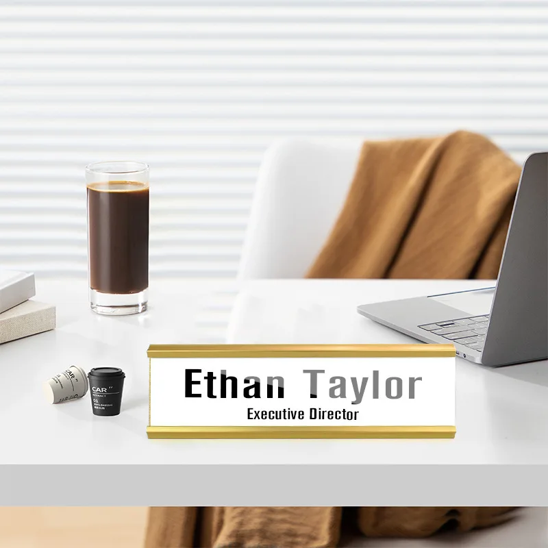 20 sets Sublimation Thermal Blank Desk Name Display Photo Frame Plate Aluminum Sign Plate For Office School