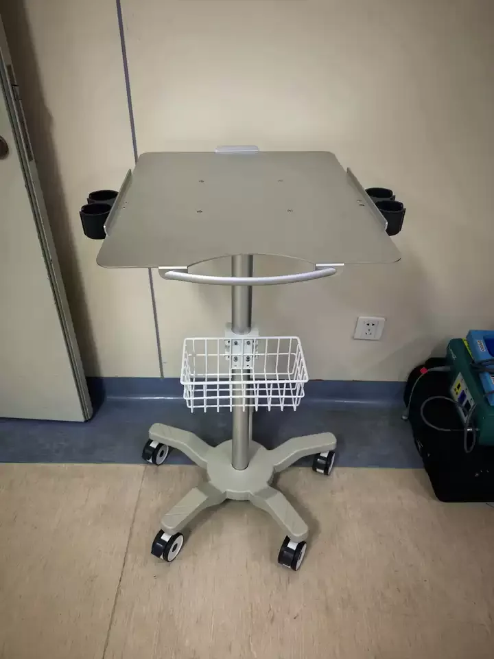 Aviation Aluminum Medical Trolley, B-Ultrasound & Color Doppler Cart, Mobile Workstation for High Frequency Electrosurgical Unit