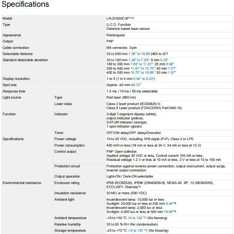 Sensore laser KEYENCE originale LR-ZH500C3P nuovissimo, disponibile