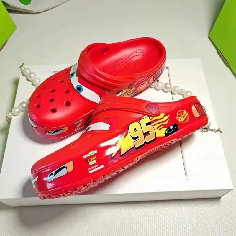 

Disney Lightning Mcqueen Pixar Flashing Light Outdoor Beach Slippers Cute Cartoon Anime Pool Anti Slip No95 Cars Slippers