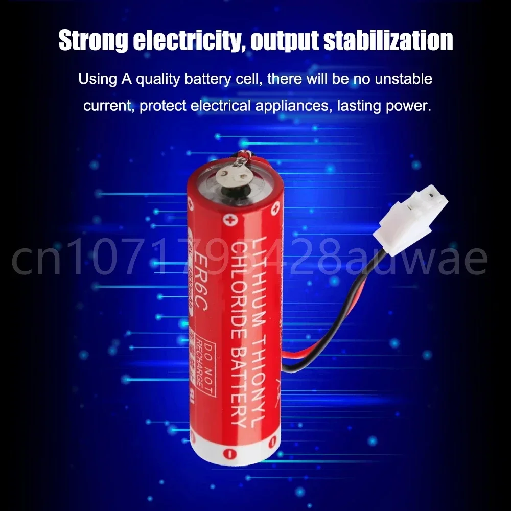 1PCS 3.6V 1800mAh AA ER6C F2-40BL Lithium Battery ER6C AA With Plug ( F2-40BL FX2N-48MT )