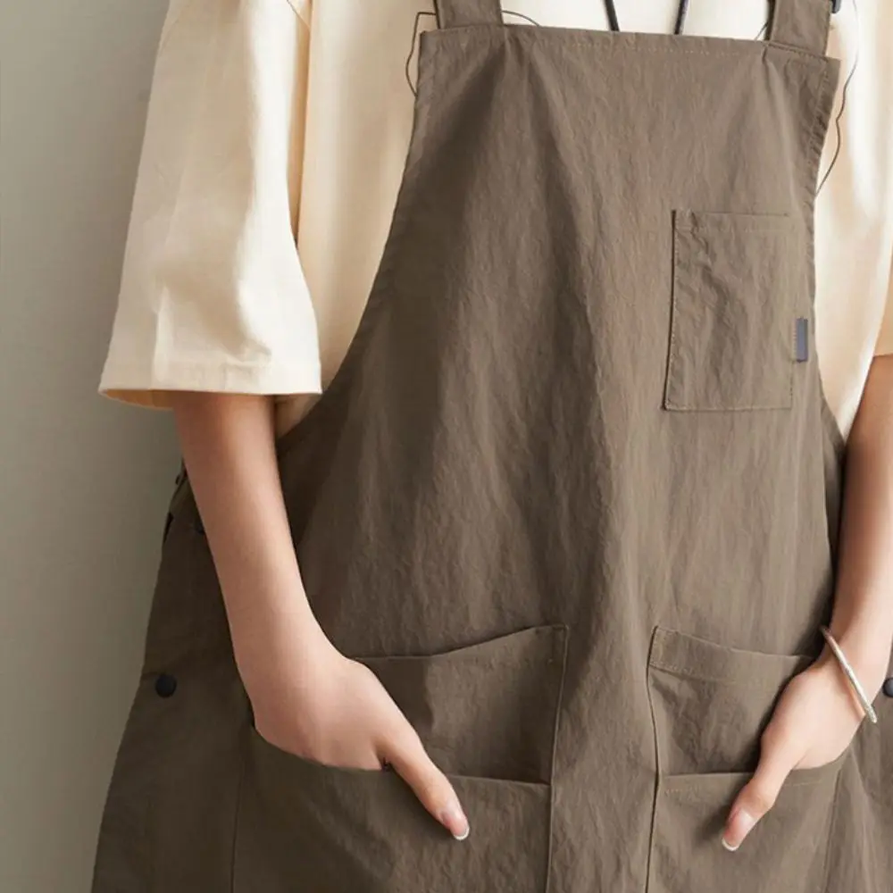 New Double-Sided Kitchen Apron Adjustable Waterproof Workwear Apron Pure Color Unisex Chef Apron Household Kitchen Accessories