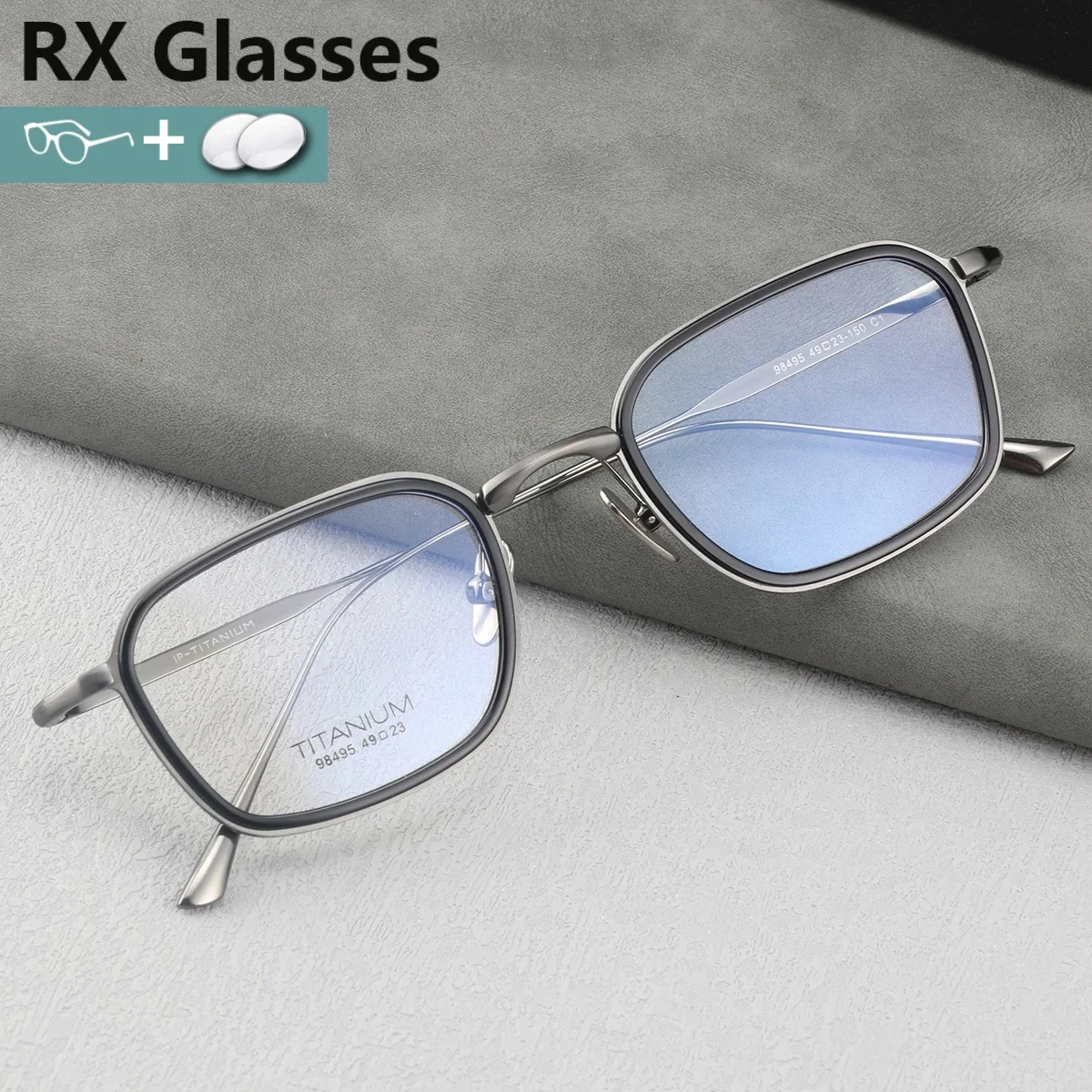 

RX Vintage Men Eyewear Glasses With Prescription Lenses Myopia Hyperopia Lenses Anti-Reflection Progressive Ultralight Optical