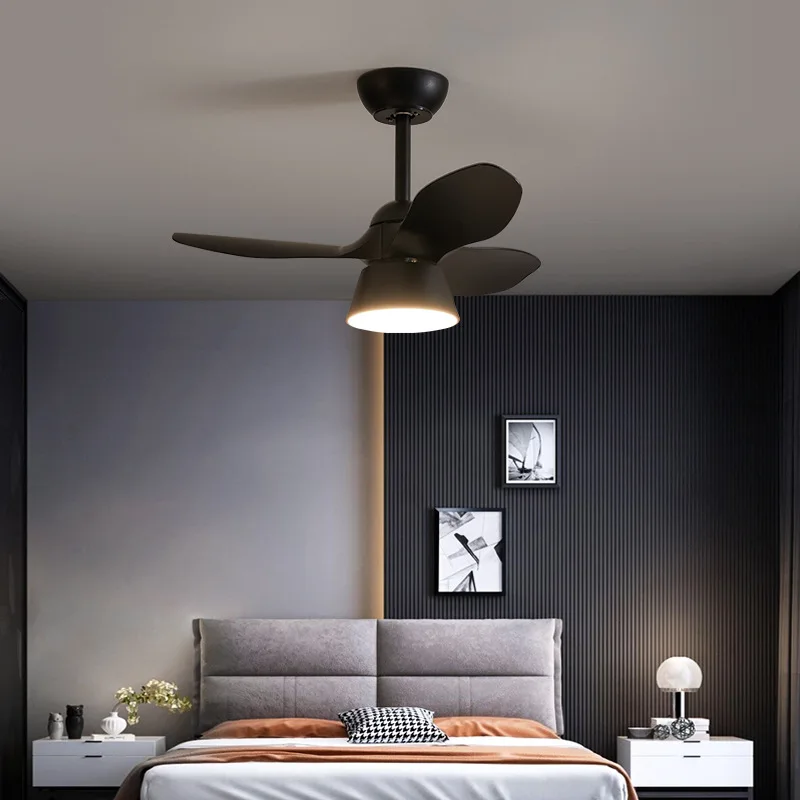 

Smart LED Ceiling Fan with Light 32inch LED Fan Chandelier with Remote Control Black White Small Fan Lamp Children's Bedroom