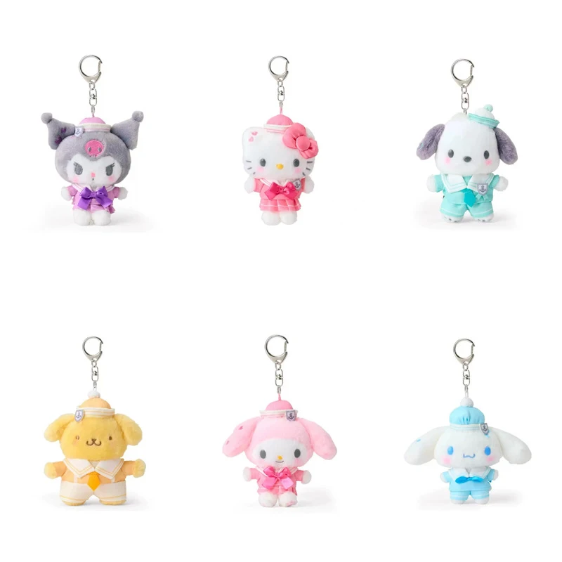 

Kawaii Sanrios Kuromi My Melody Pochacco плюшевый брелок милый аниме фигурка Hellokittys животное автомобильный брелок для ключей сумка аксессуары для ключей