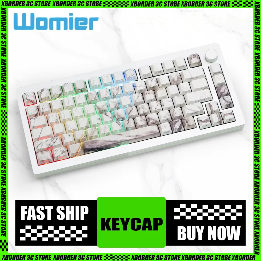 Womier Marble Side Carving Keyboard Keycaps Mao High Pbt Key Caps For Weikav Record Alice Ucky65 Crush80 Lpc Gamer Accessories