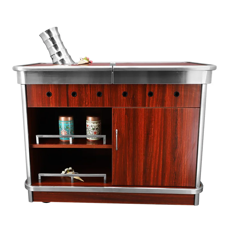 

Cooking Stove Dining Cart High-end Mobile Abalone Fried Steak Cart Pull-up Hall Burning
