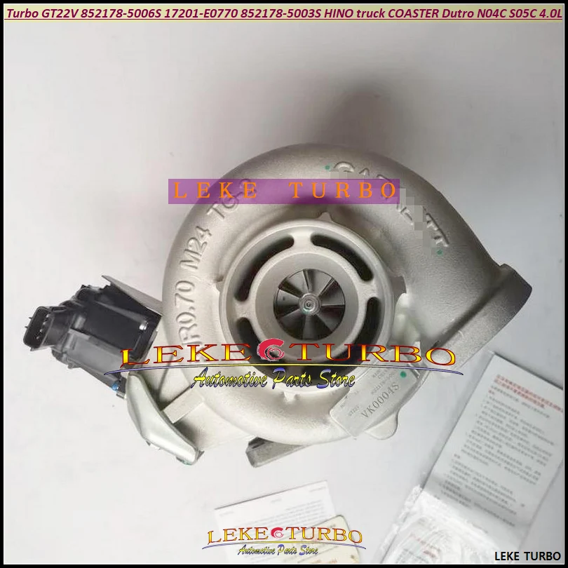 

Turbo Original GT22V 852178 852178-5006S 17201-E0770 17201-E0765 852178-5003S 17201-E0766 For HINO truck COASTER Dutro N04C 4.0L