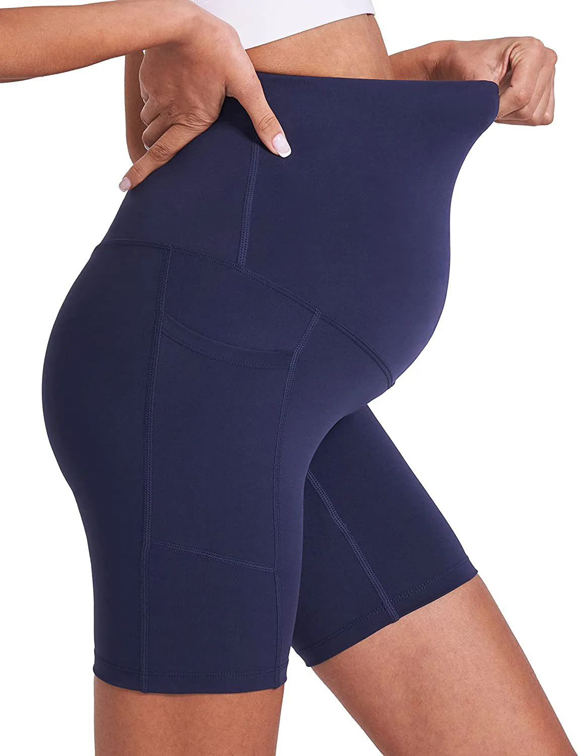 Legging Hamil Pinggang Tinggi Elastis Celana Pendek Penopang Perut Wanita Hamil Kurus Celana Kebugaran Pembentuk Tubuh Leggins Postpartum