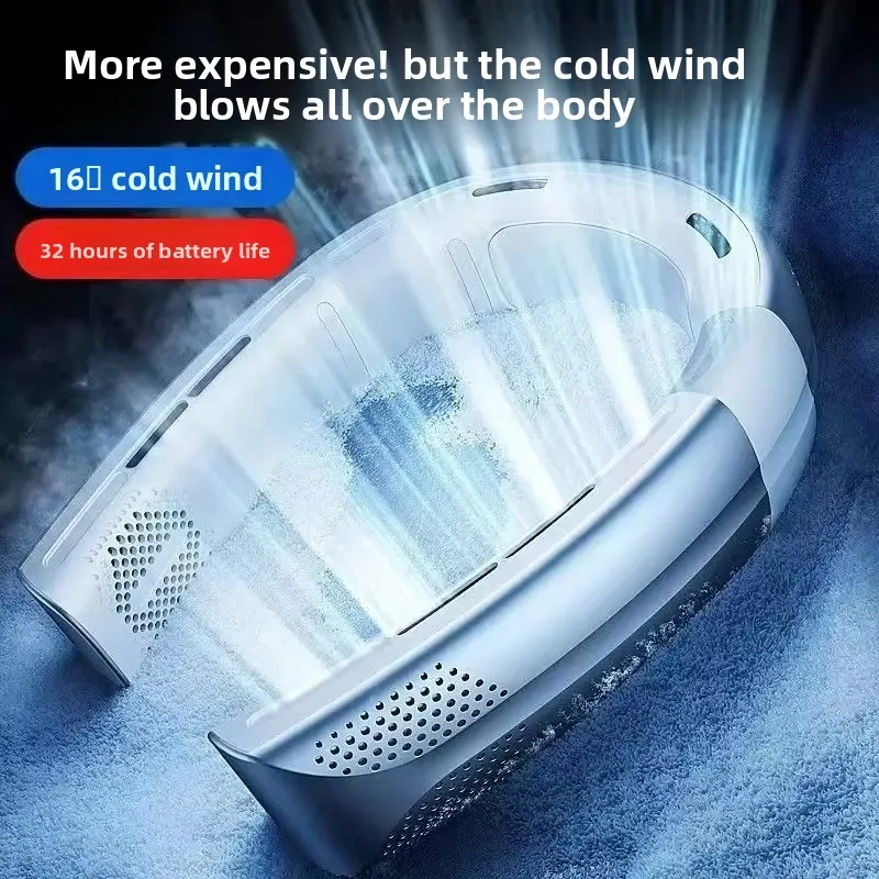 

2026 neck ventillator fans Refrigeration mini fan Cooling bladeless neck fan Portable fan mini air conditioner 10000mAh