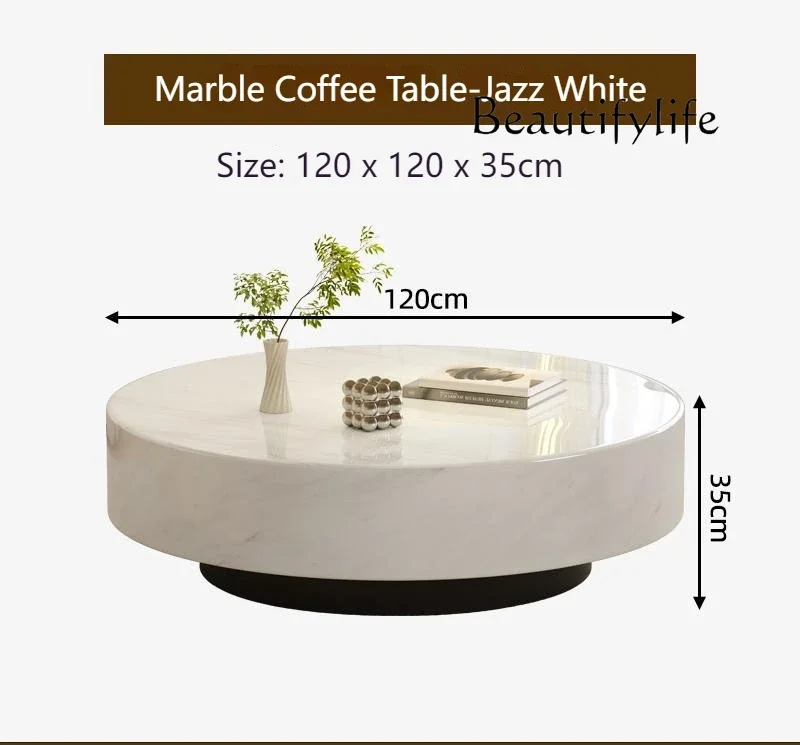 Small/Large Living Room, Space-Smart Centerpie Italian Minimalist Round Marble Nesting Tables Set - Luxury Coffee Tables
