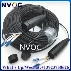 2Cores 300M SM G657A1,4.0mm 5.0mm Duplex TPU Black Cable,2C Singlemode PDLC/ST/FC/SC/PC Armored Fiber Optic Patch Cord Connector