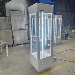 custom，High Quality Jewelry Showcase Glass Display Cabinet Tower Retail Shop Full Glass Vitrine Display Showcase