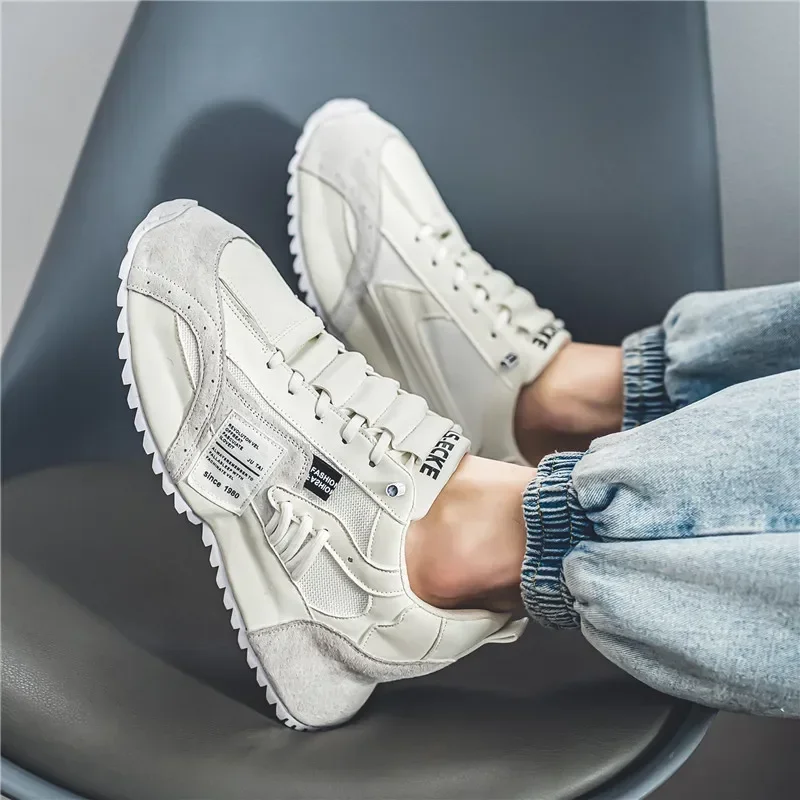 

2025 г., мужская спортивная повседневная обувь для бега, новая летняя ленивая одноступенчатая обувь с толстой подошвой, модная обувь с дышащим сетчатым верхом