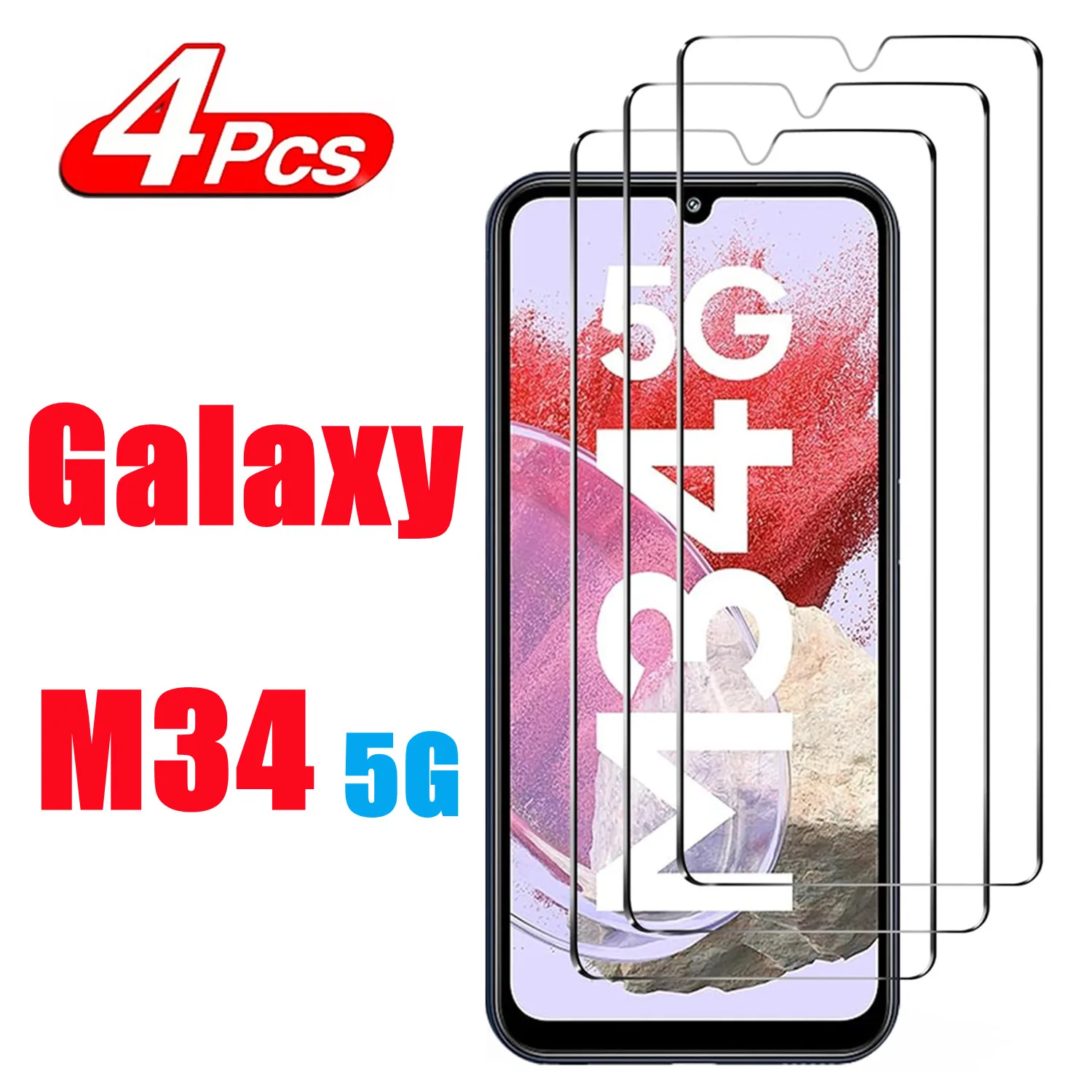 2/4Pcs For Samsung Galaxy M34 5G Tempered Glass For Samsung Galaxy M34 5G Screen Protector Glass Film