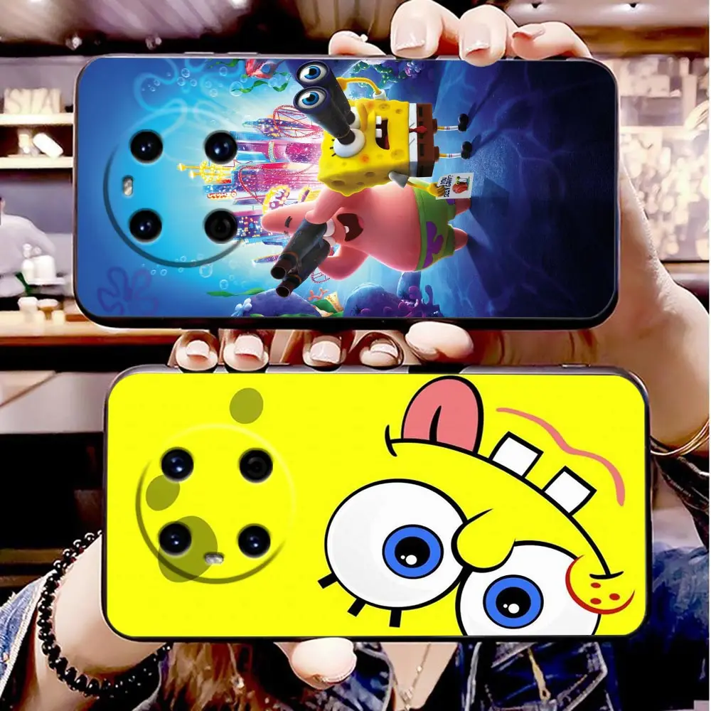 Happy S-SpongeBob S-SquarePants Phone Case For HUAWEI P50 P40 P30 P20 P10 P9 P8 Plus MATE 30 20 20X 10 9 8 Pro Case Funda Shell