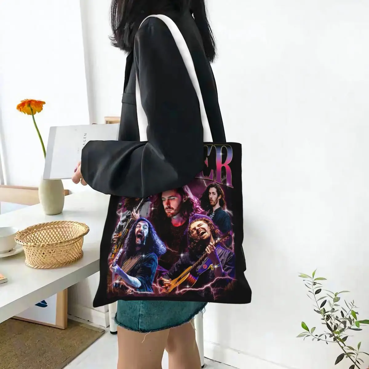 Vintage Hozier Funny Meme Canvas Tote Bag Aesthetic Large Capacity Hozier Merch HP Fan Gift Grocery Bag for Unisex