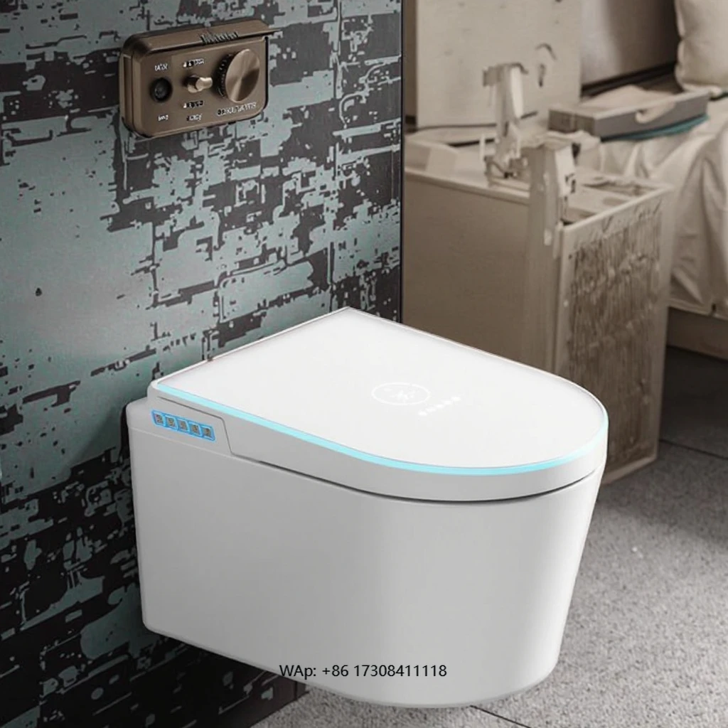 

Intelligent Automatic Electronic Toilet Elongated Bowl Shape Remote Control Seat Heating S-Trap Drainage Pattern