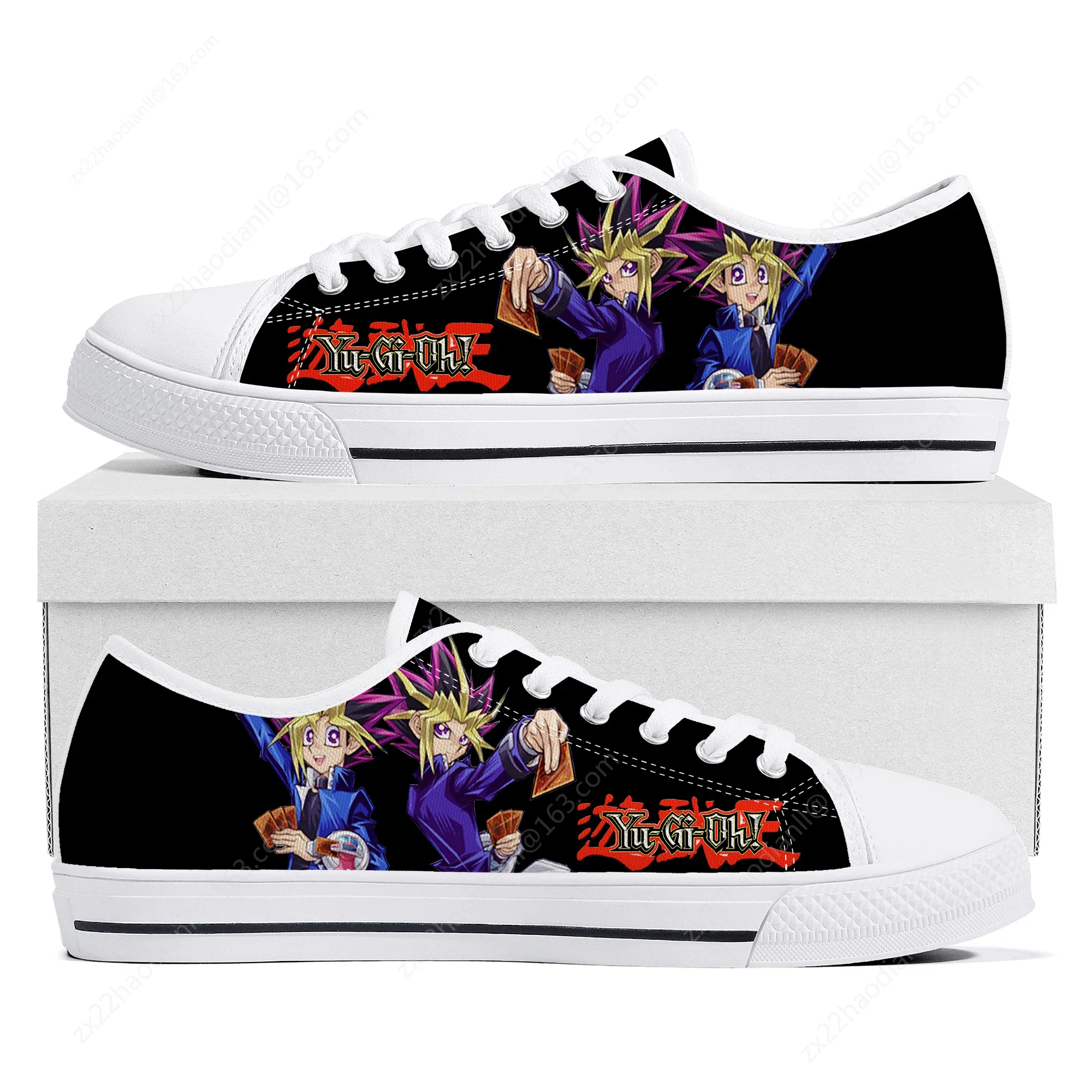 Anime Yu-Gi-Oh Millennium Puzzle Yami Mutou Low Top Sneakers Casual Couple Shoes Mens Womens Teenager Canvas Sneaker Custom Shoe