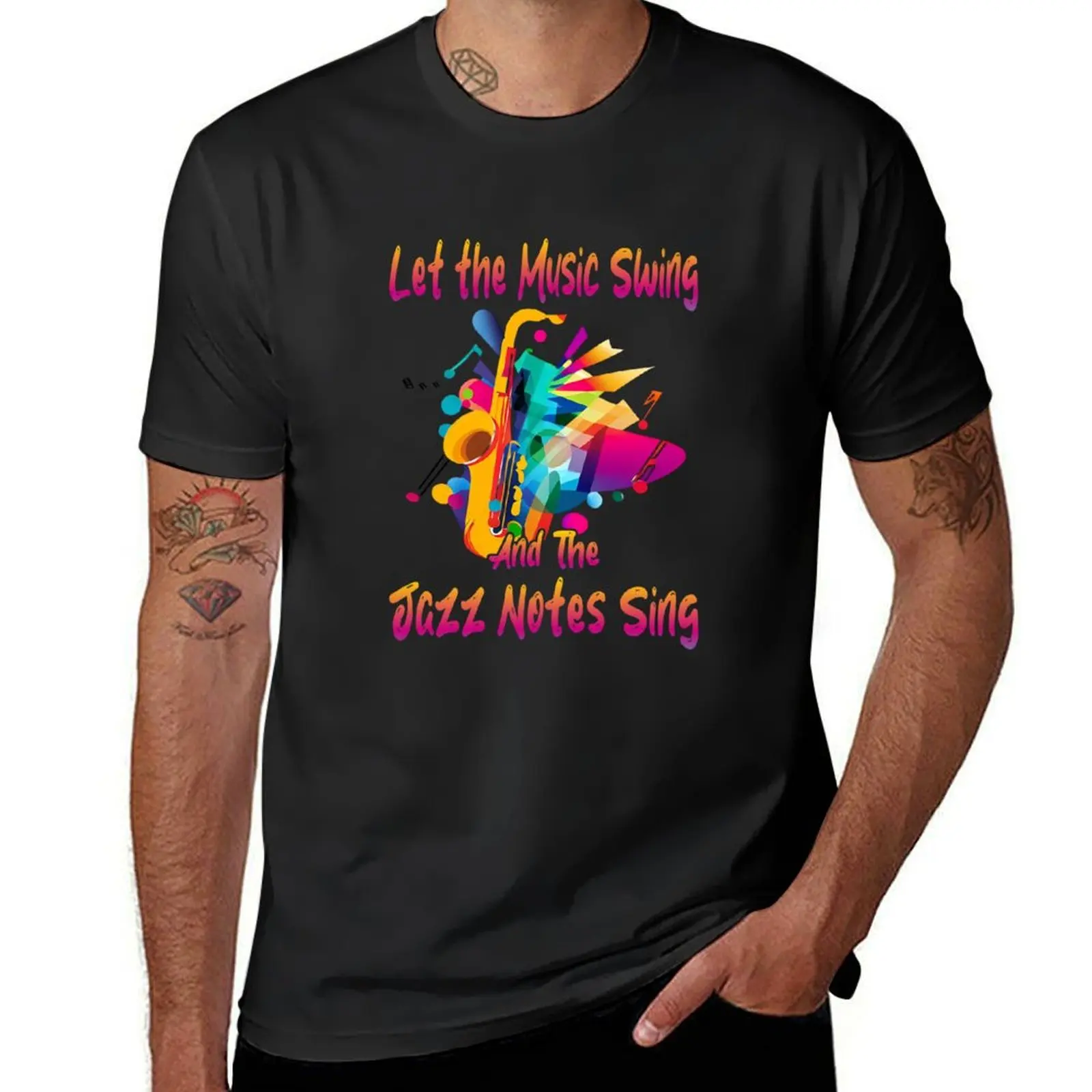 let the music swing - jazz sing T-shirt oversized Aesthetic clothing funnys sweat shirts, men