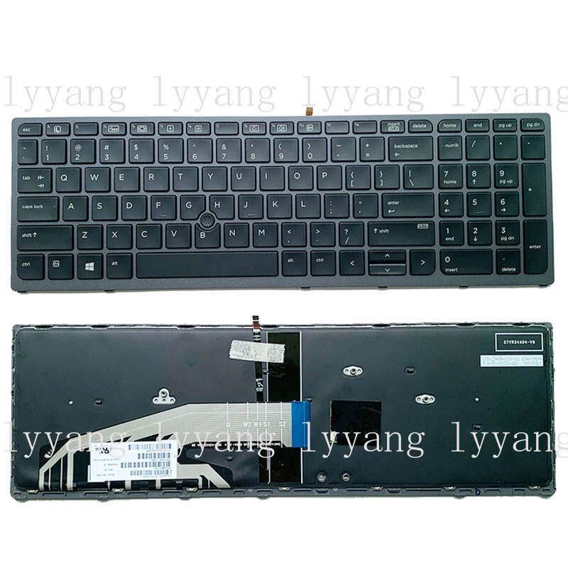 f  848311-001 FOR HP Zbook 15 17 G3 Laptop US English Backlit Keyboard