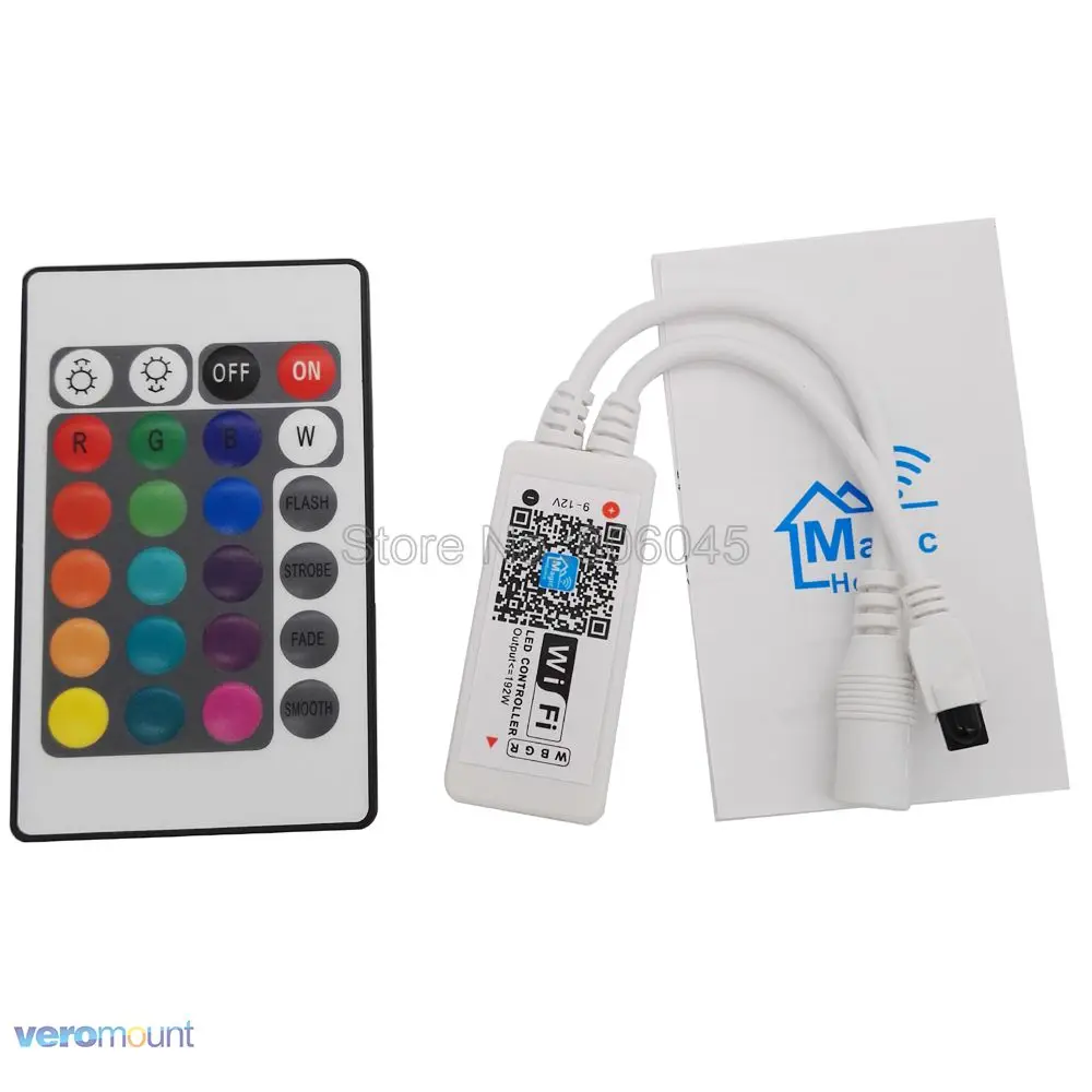 DC12V 5050 Led Strip Rgbw Rgbww 60Leds/M 5M Met Mini 24Key Ir Wifi Controller 3A Power supply Led Strip Set Ondersteuning App Controle